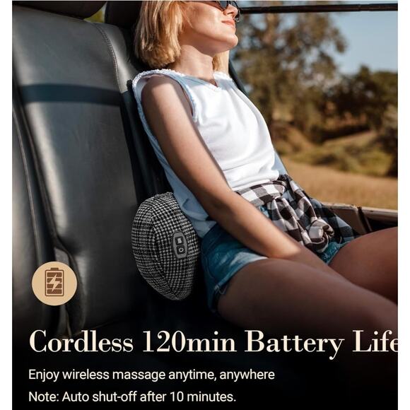 CuPiLo Back Massager for Pain Relief, Cordless 120min Neck and Back Massager - Picture 2 of 5